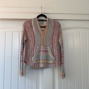 Billabong Red and Pink V-Neck Sweater
